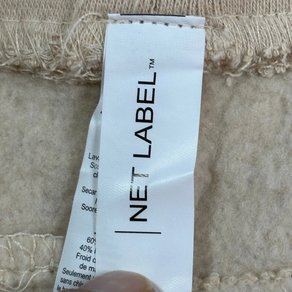 Net Label Mens Fleece Joggers Beige Tan Drawstring Sweatpants Size M NEW